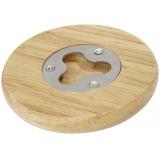 Image of Scoll Wooden Coaster with Bottle Opener