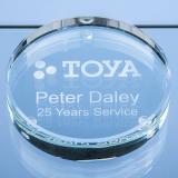 Image of 9cm x 18mm Clear Glass Round Paperweight